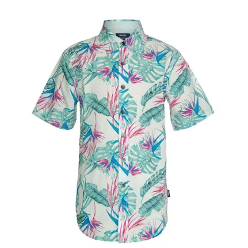 Univibe Big Boys Morning Flower Print Short Sleeve Woven Shirt SML